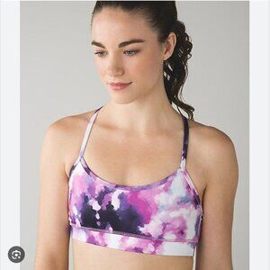 Lululemon Flow Y Sports Bra IV Blooming Pixie Multi / Vintage Pink Size 4
